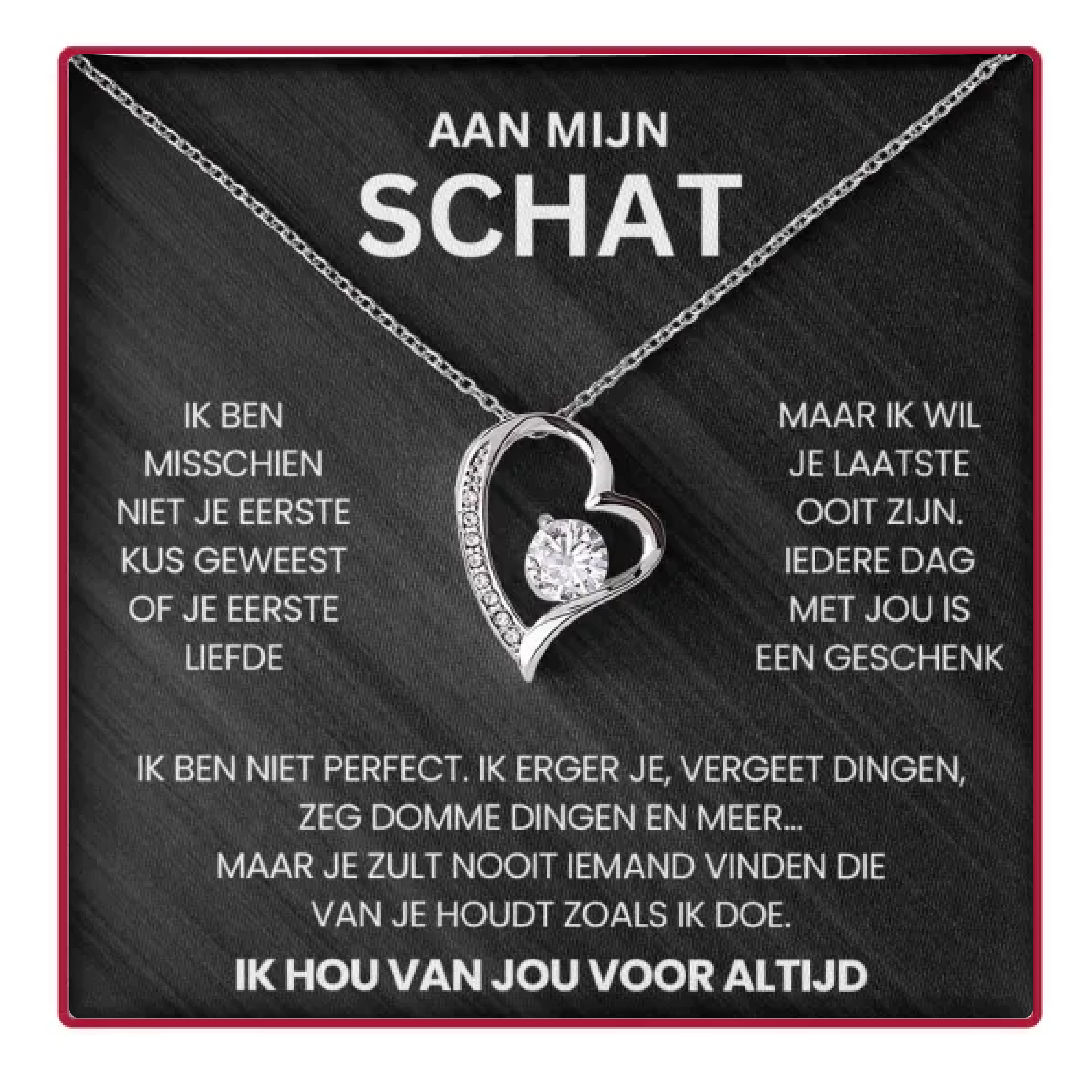 To My Darling - Eternal Rose Box - With Heart Necklace & Real Rose