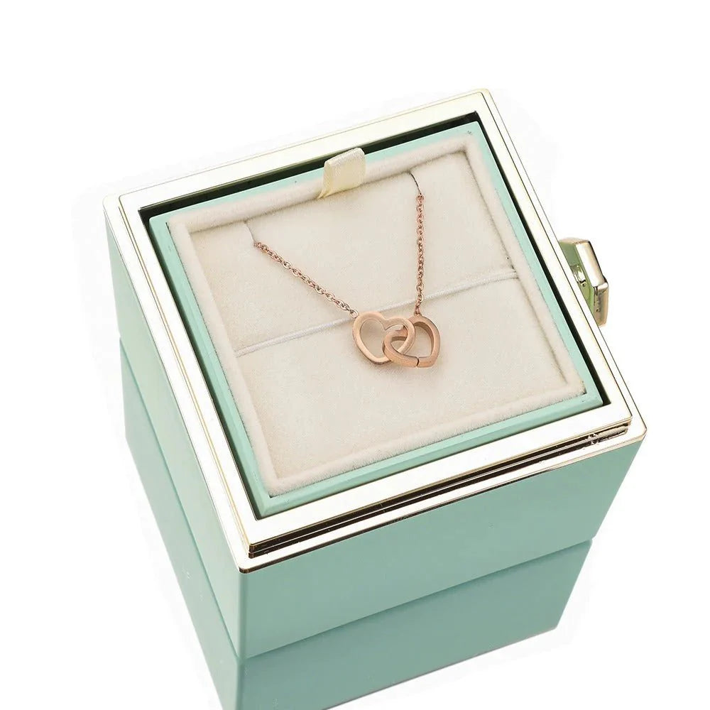 The Eternal Rose Box - With Personalized Necklace & Real Rose