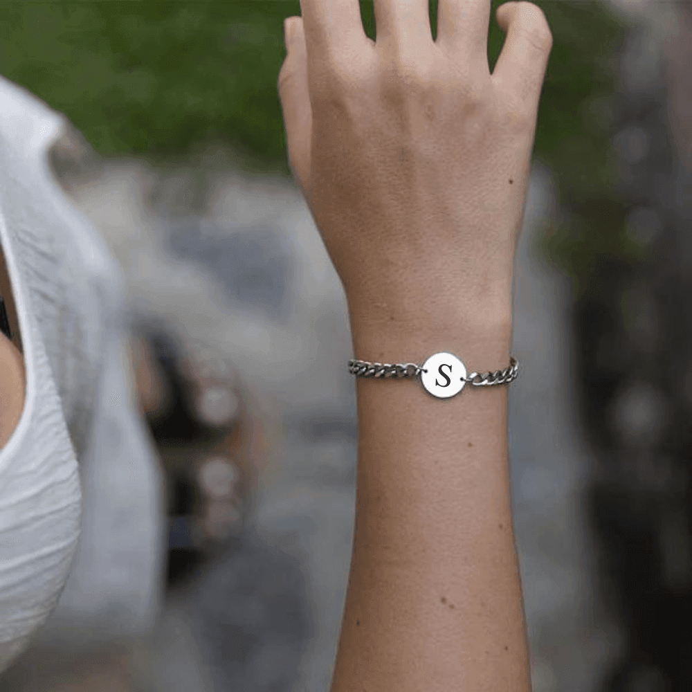 Coin Bracelet with Initial