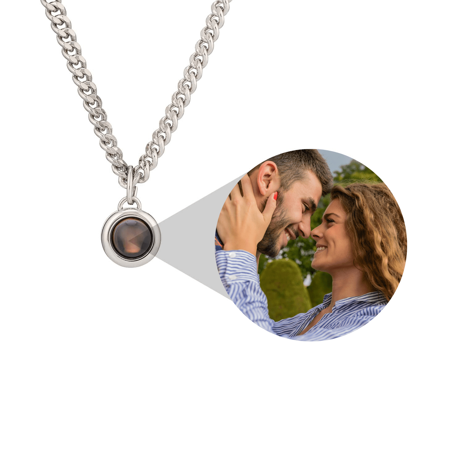 Personalized Curb Chain Photo Necklace