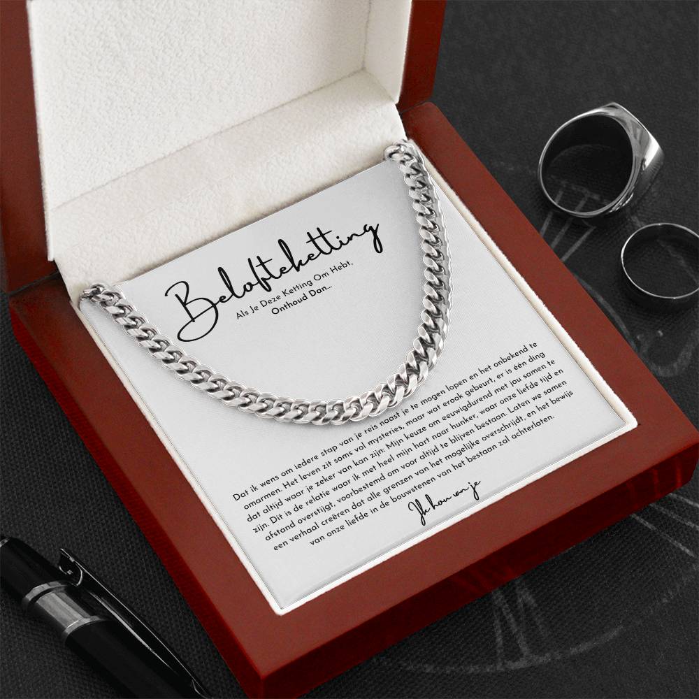 Promise Necklace for Him - Cuban Chain