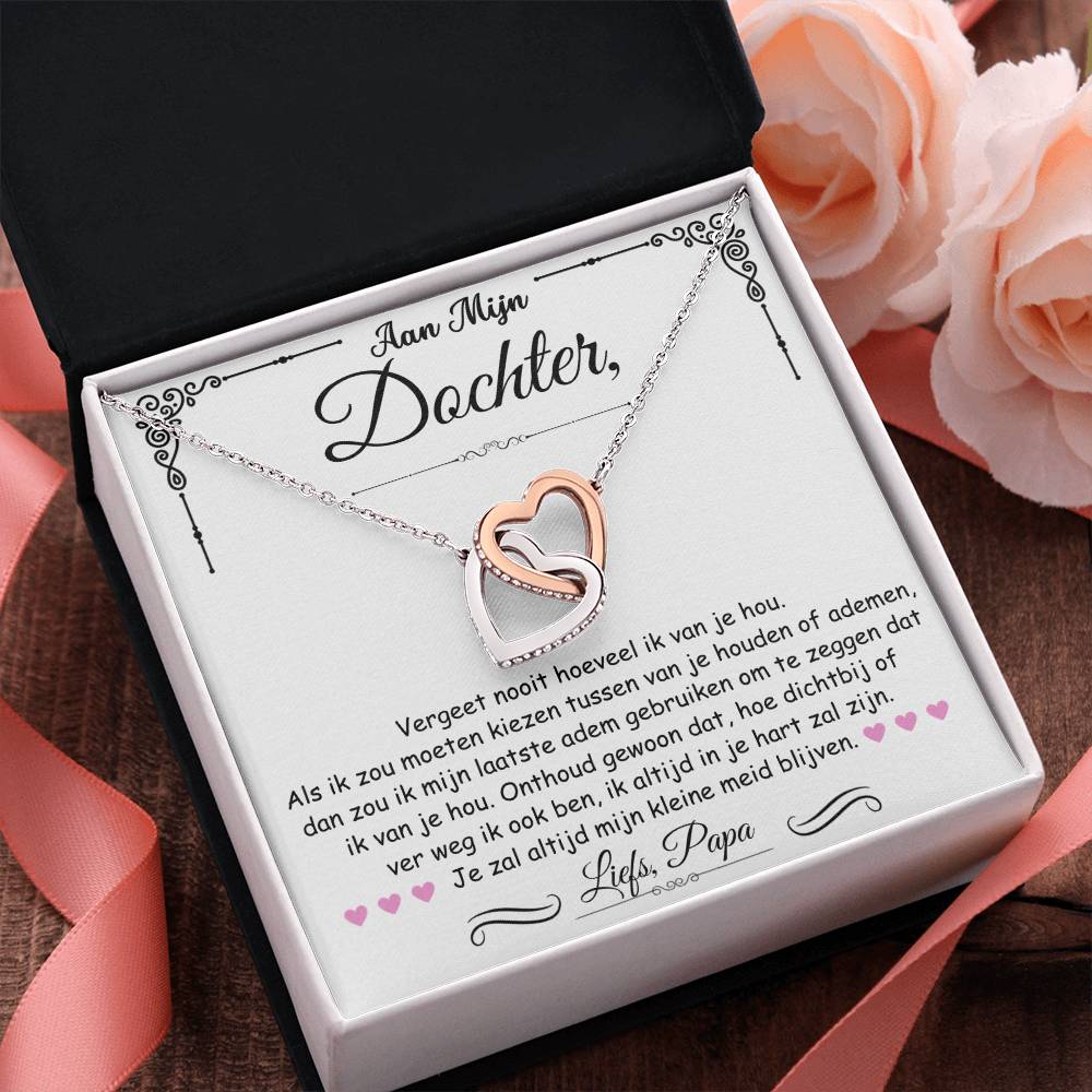 To My Daughter - My Little Girl - Heart Necklace