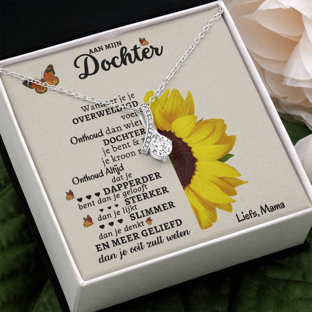 To Our Daughter - Sunflower and Butterflies - Alluring Beauty Necklace