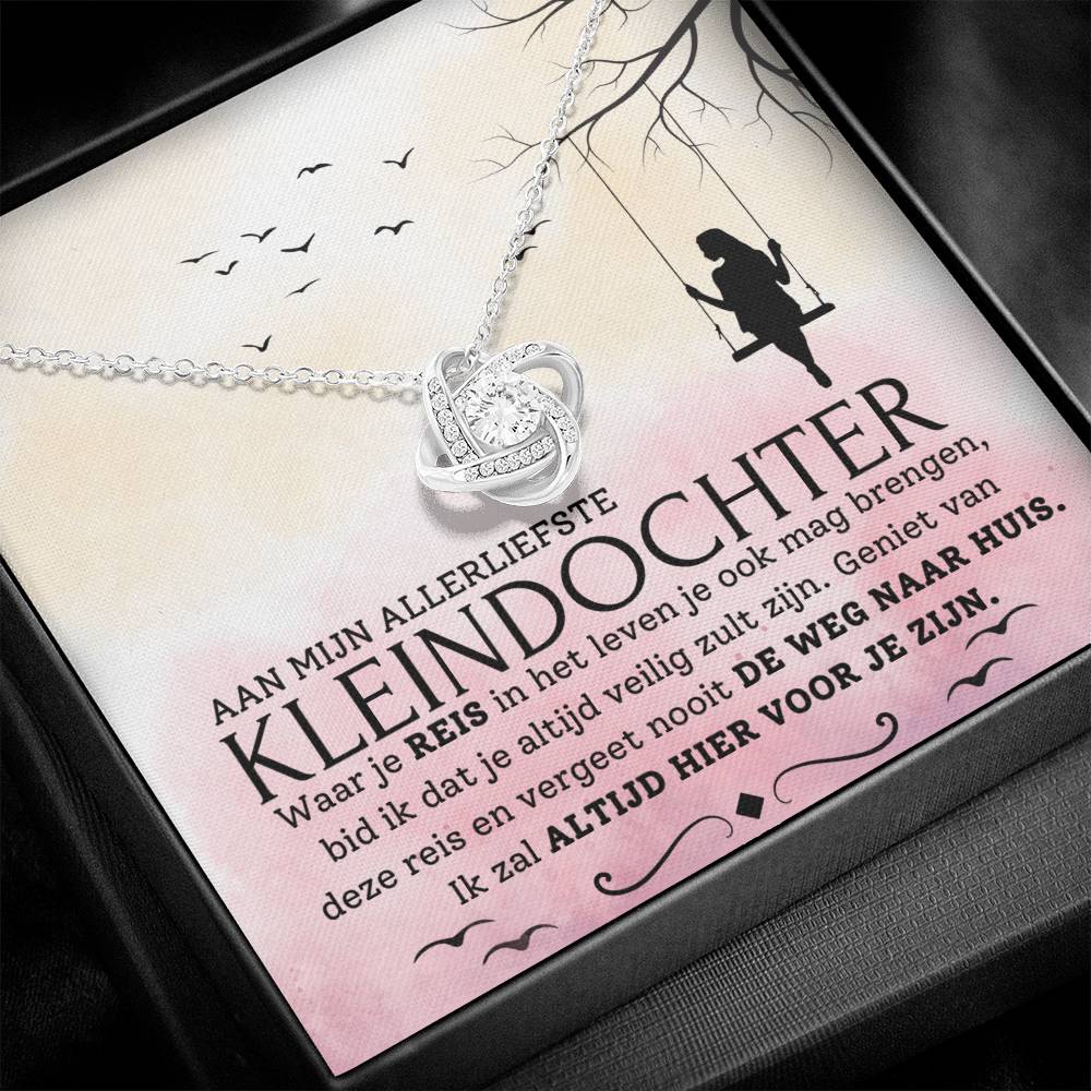To My Granddaughter - I Will Always Be Here for You - Love Knot Necklace
