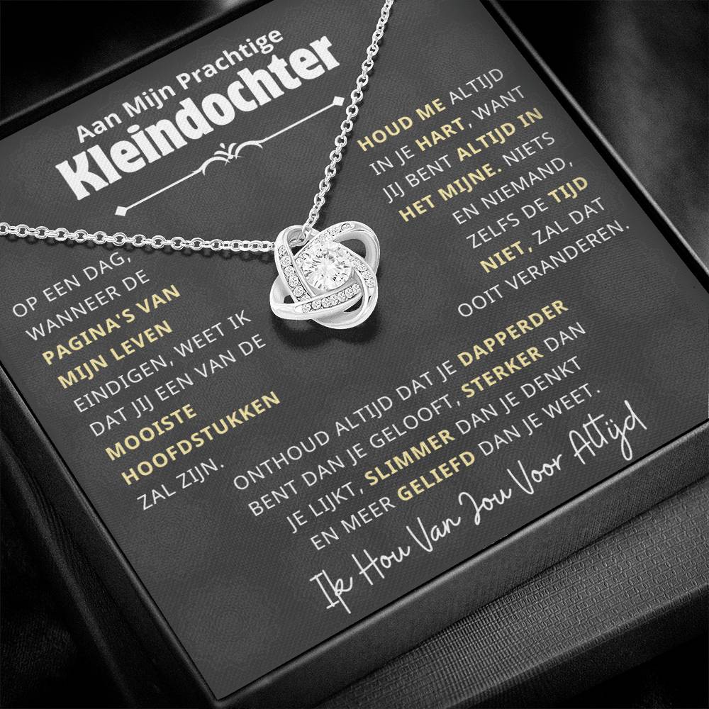 To My Beautiful Granddaughter - Keep Me in Your Heart - Love Knot Necklace