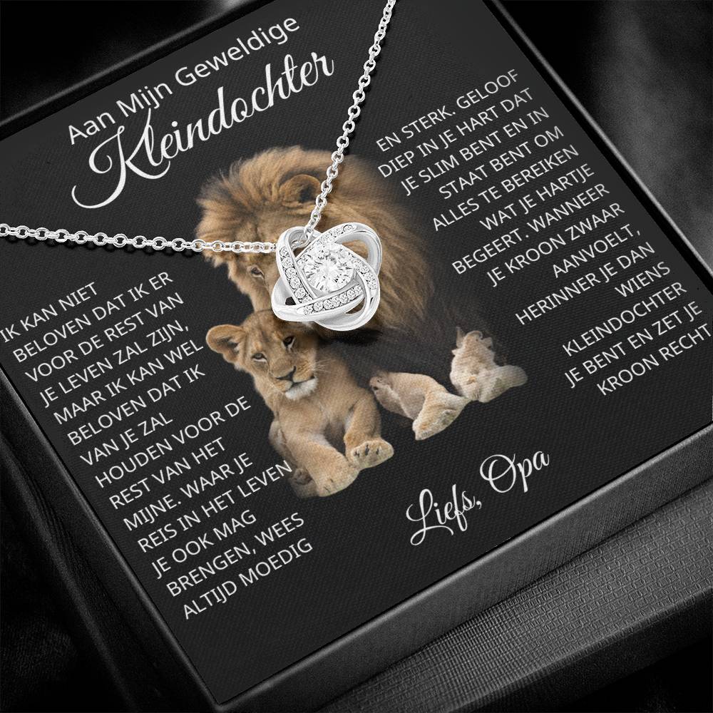 To My Amazing Granddaughter - Be Brave and Be Strong - Love Knot Necklace
