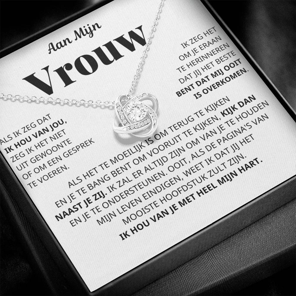 To My Wife - I Love You With All My Heart - Love Knot Necklace