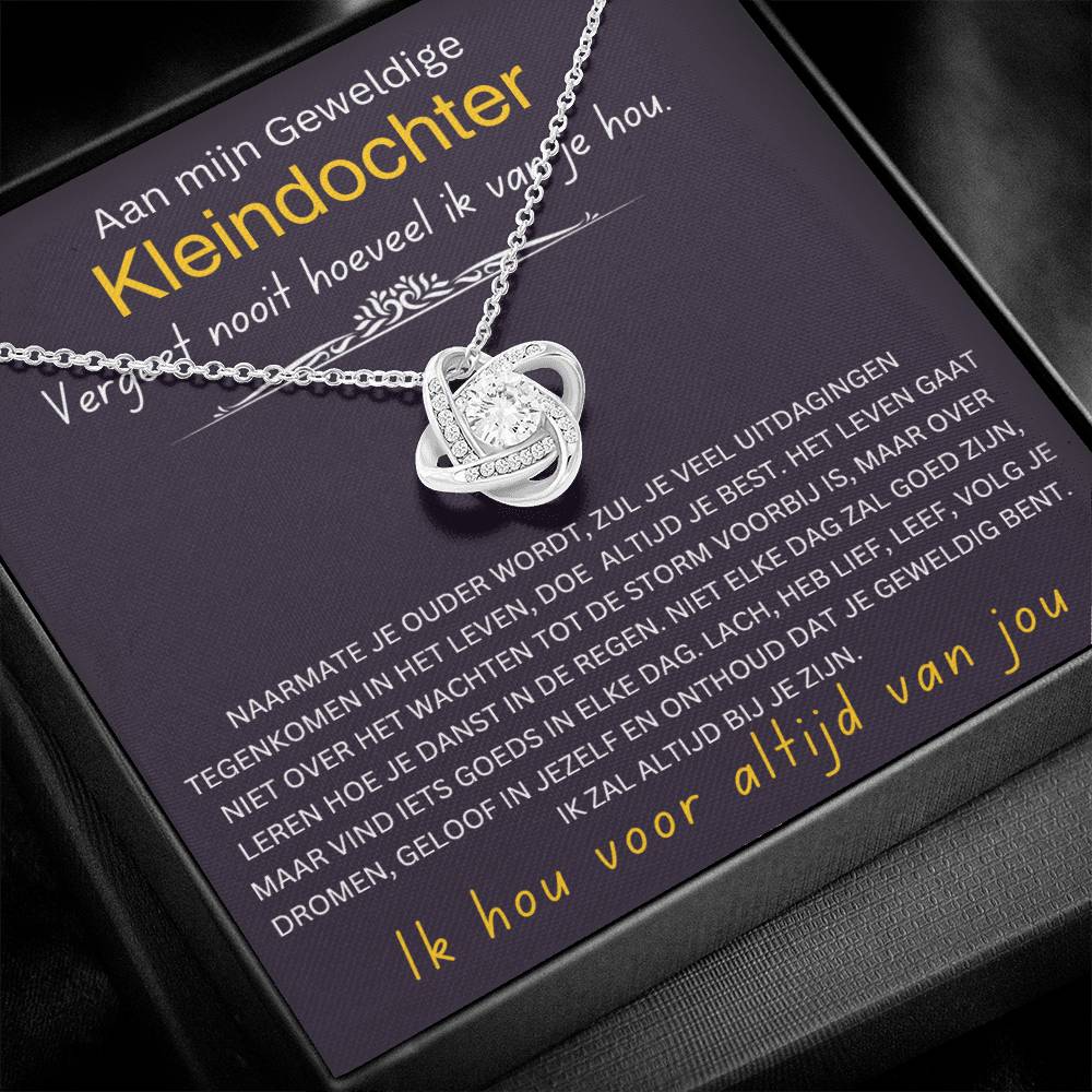 To My Granddaughter - Never Forget How Much I Love You - Love Knot Necklace