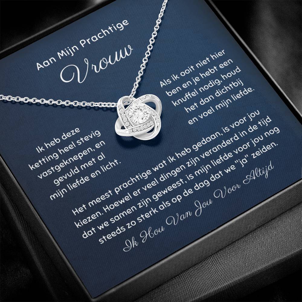 To My Wife - Forever and Always, Love - Love Knot Necklace