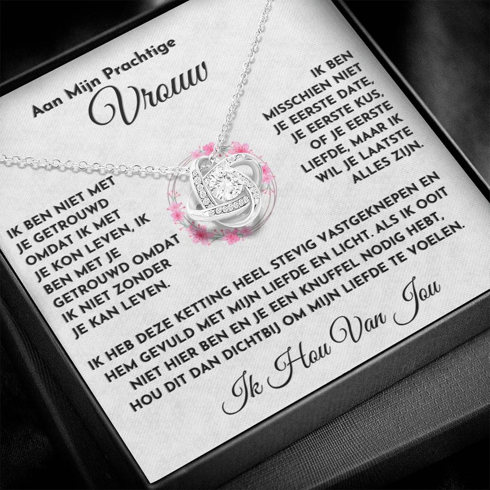 To My Beautiful Wife - I Can't Live Without You - Love Knot Necklace