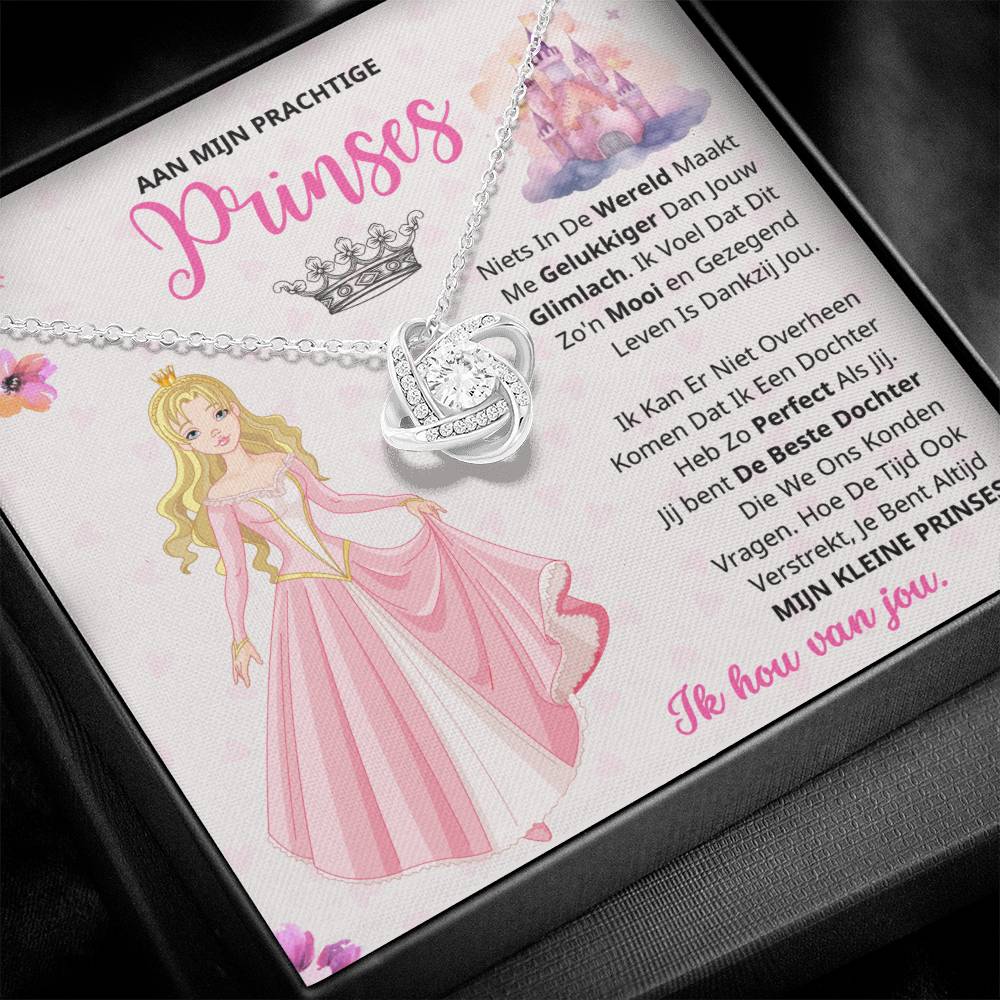 To My Daughter - My Beautiful Princess - Love Knot Necklace