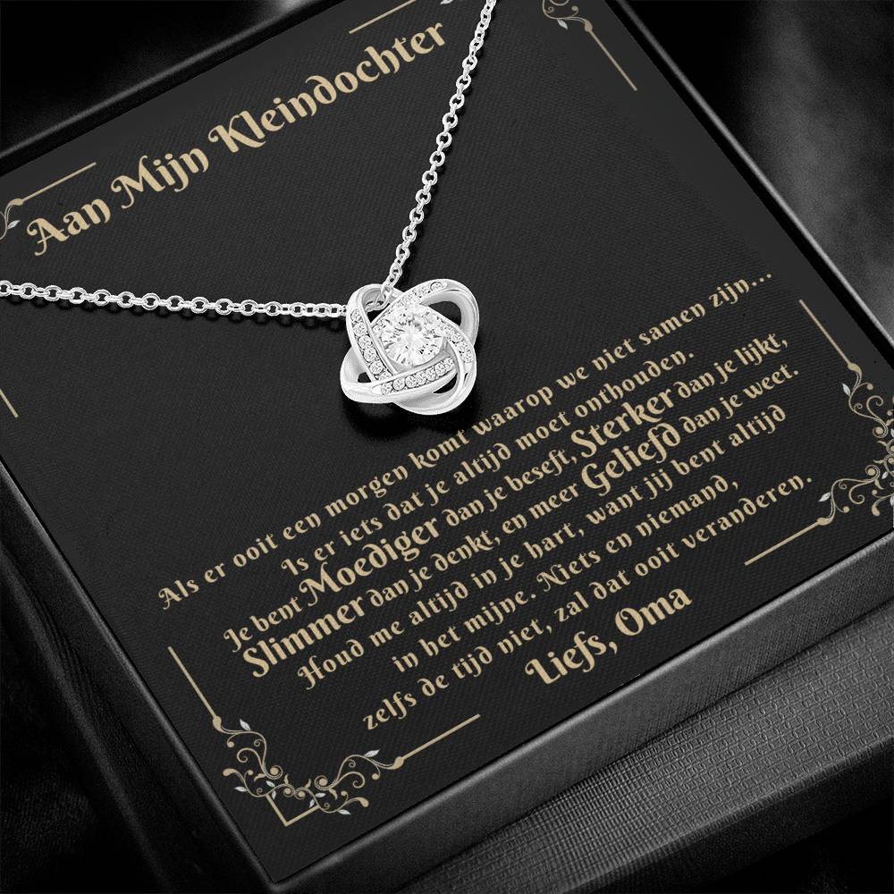 To My Granddaughter - Always Keep Me in Your Heart - Love Knot Necklace