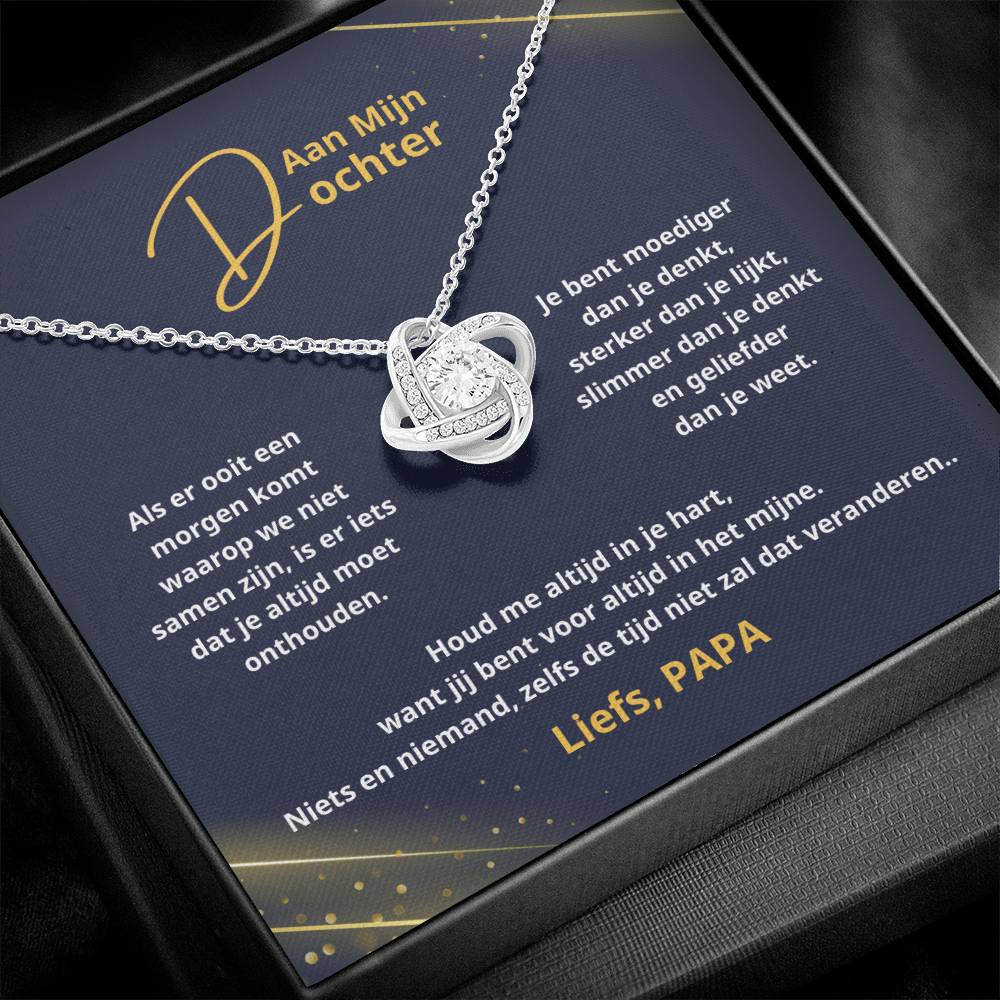 To My Daughter - Always Keep Me in Your Heart - Love Knot Necklace