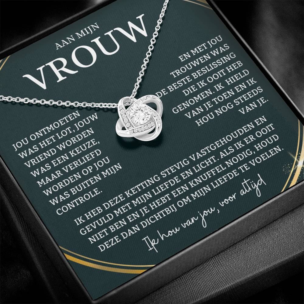 To My Wife - I Will Love You Forever - Love Knot Necklace