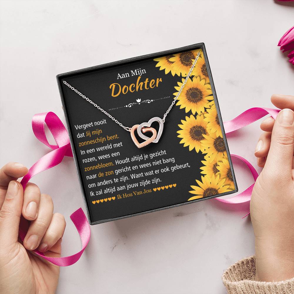 To My Daughter - You Are My Sunshine - Heart Necklace