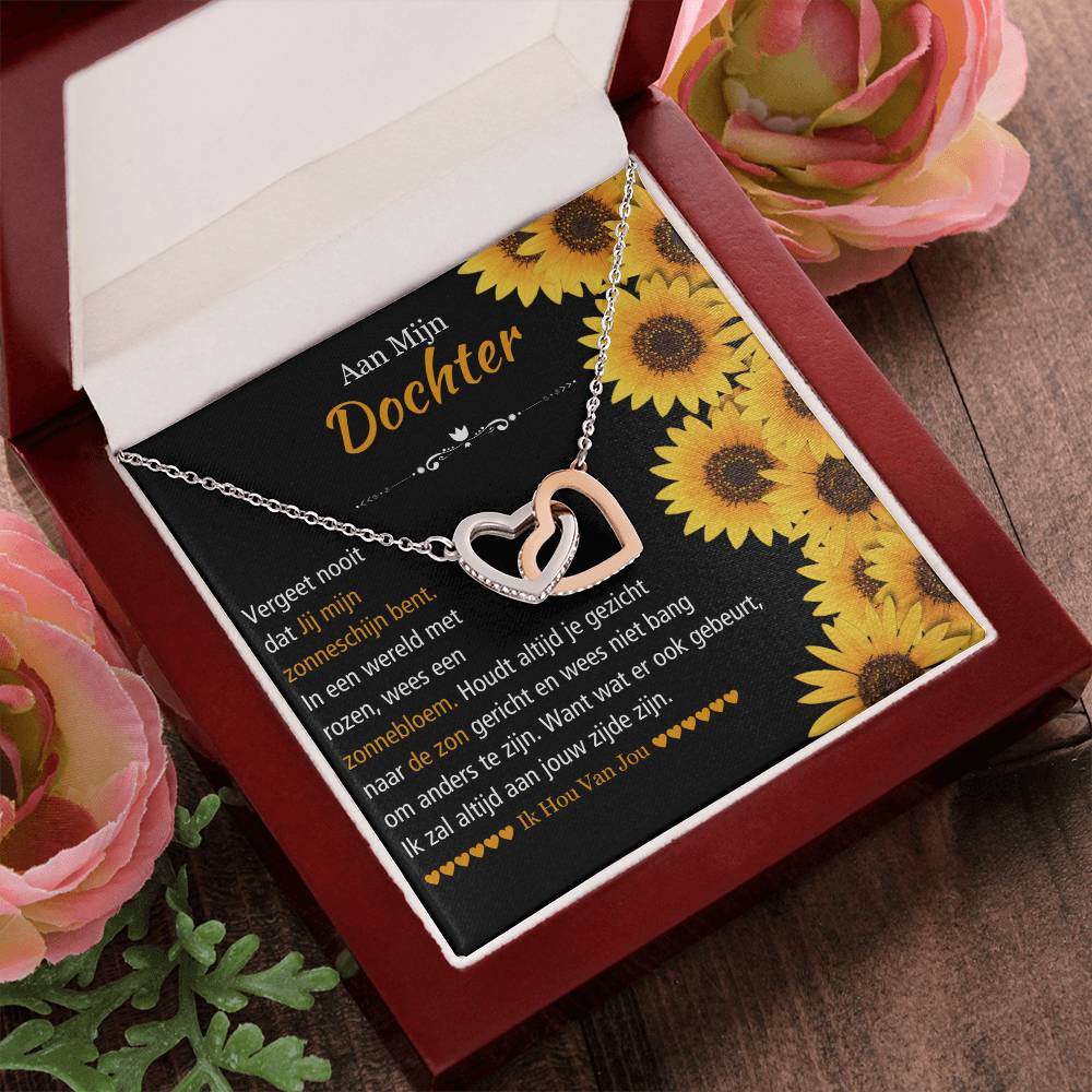 To My Daughter - You Are My Sunshine - Heart Necklace