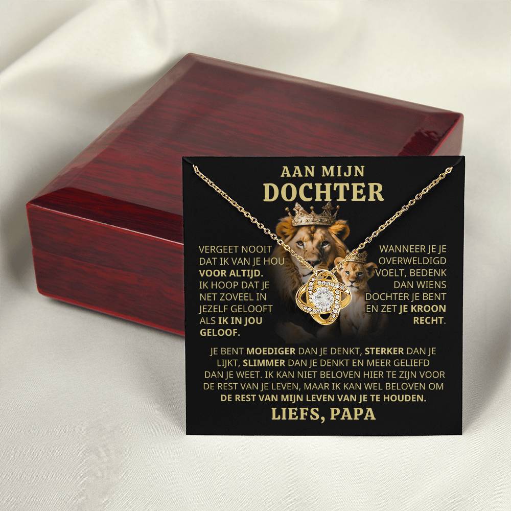 To My Daughter - Never forget that I will always love you - Love Knot Necklace