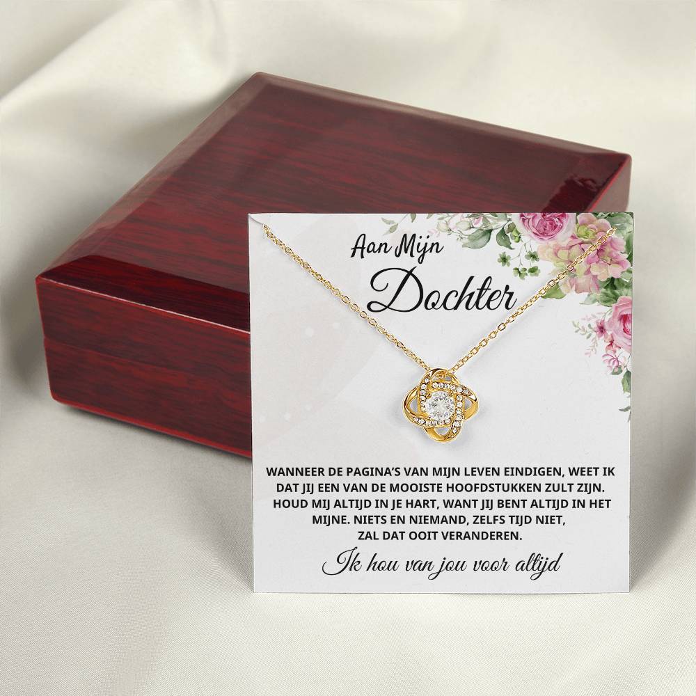 To My Daughter - You Are in My Heart - Love Knot Necklace