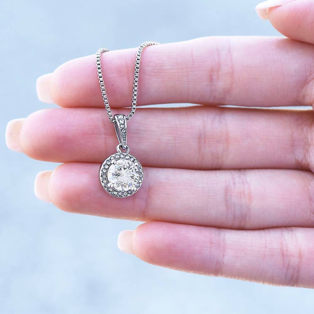 To My Darling - 14k White Gold Circle Necklace