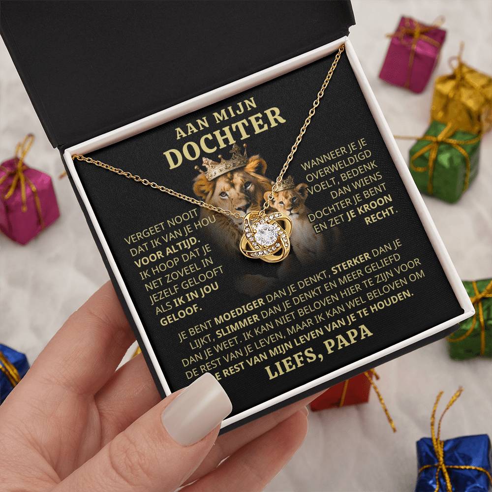 To My Daughter - Never forget that I will always love you - Love Knot Necklace