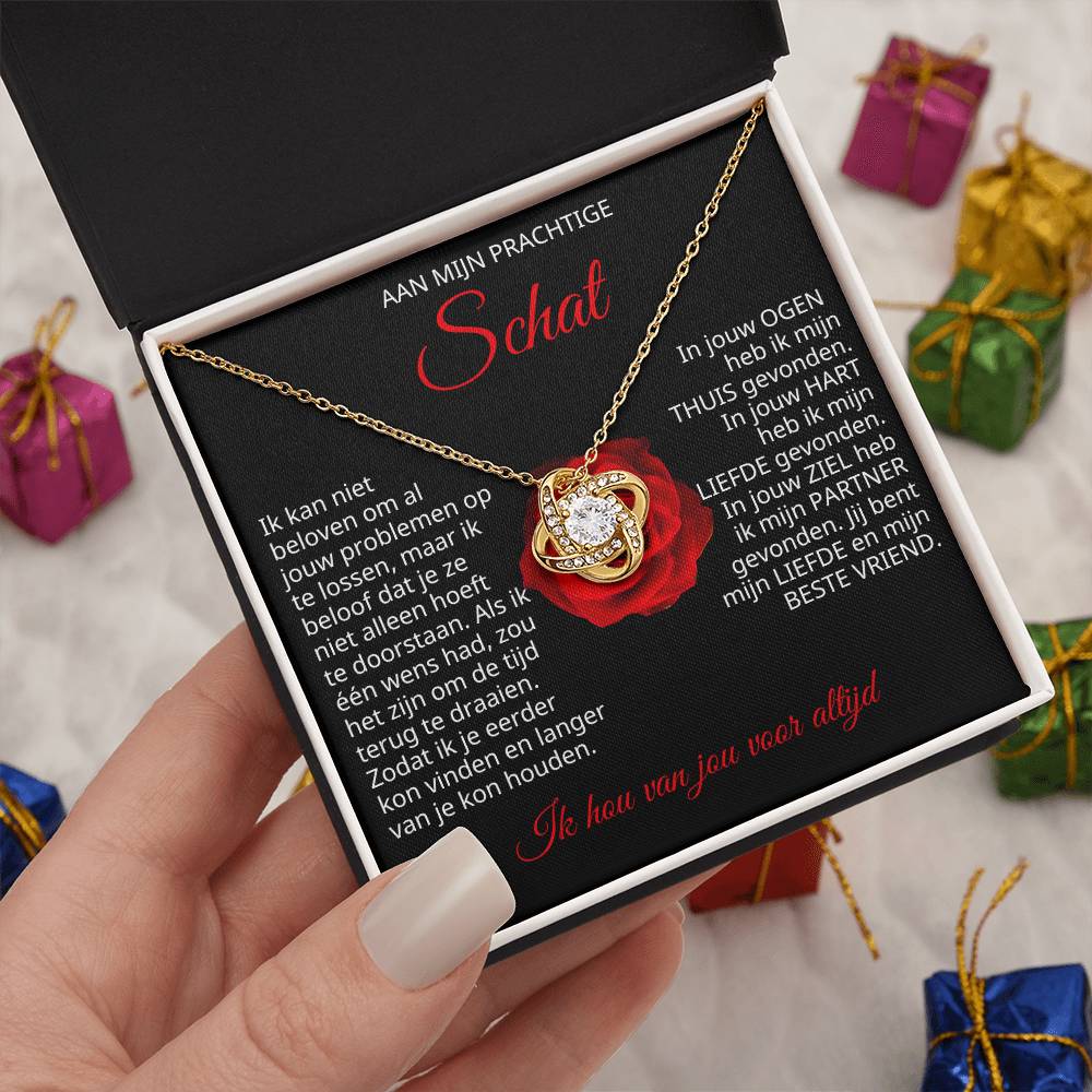 To My Treasure - You are my love and my best friend - Love Knot Necklace