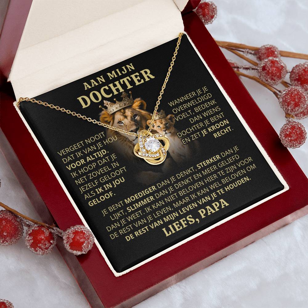 To My Daughter - Never forget that I will always love you - Love Knot Necklace