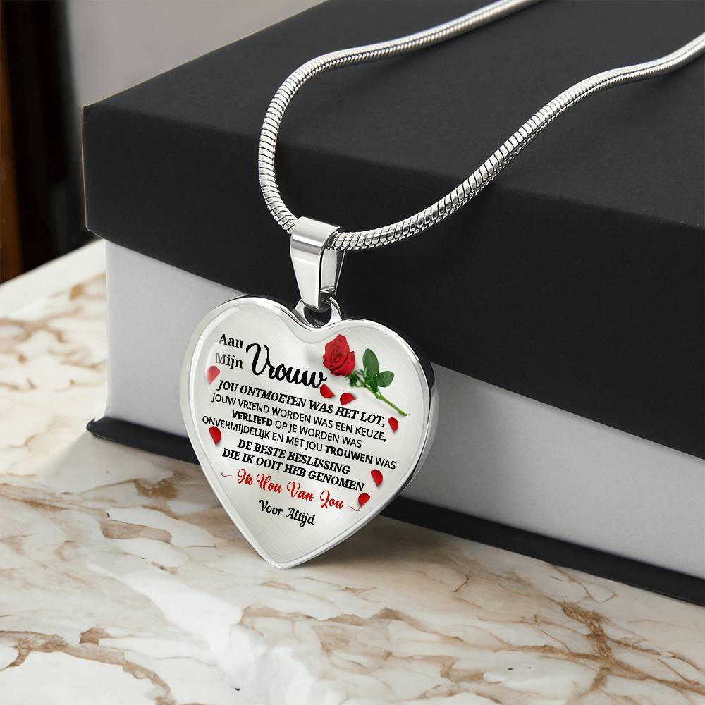 Heart Necklace - I Love You Forever and Always - For My Wife
