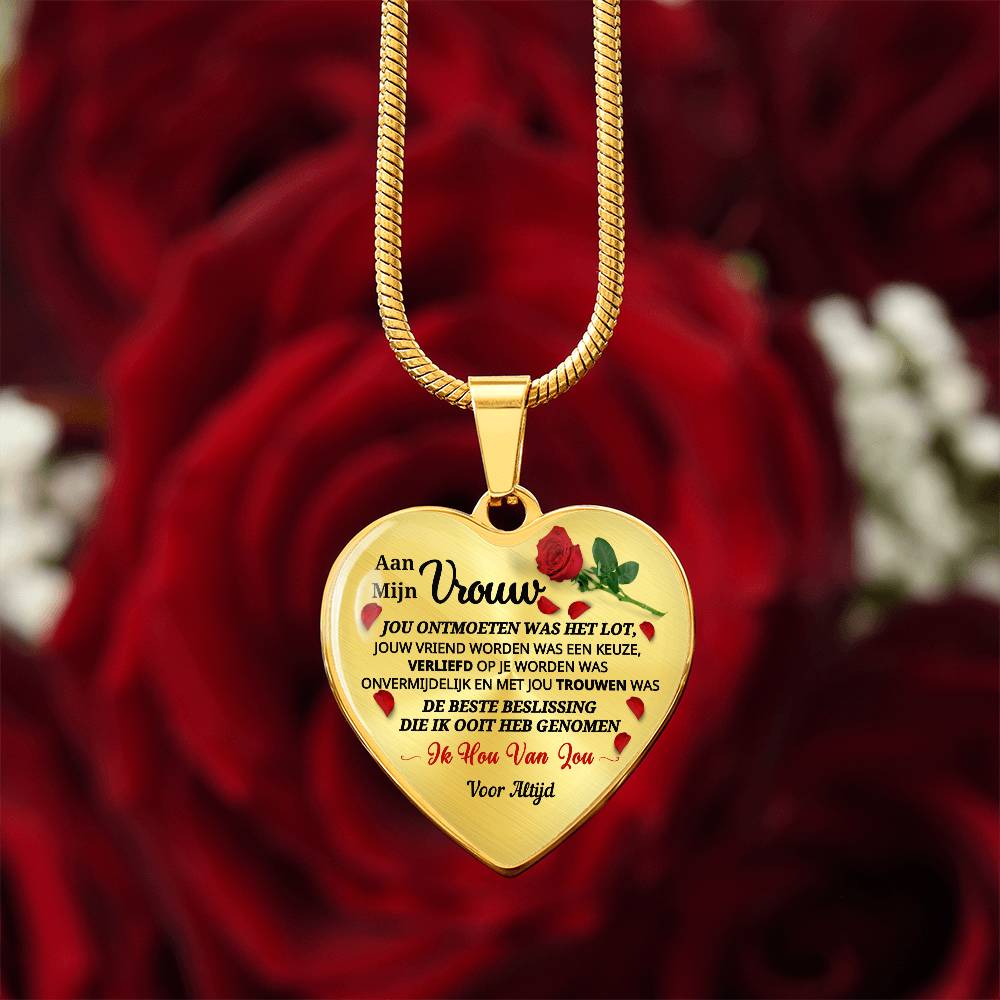Heart Necklace - I Love You Forever and Always - For My Wife