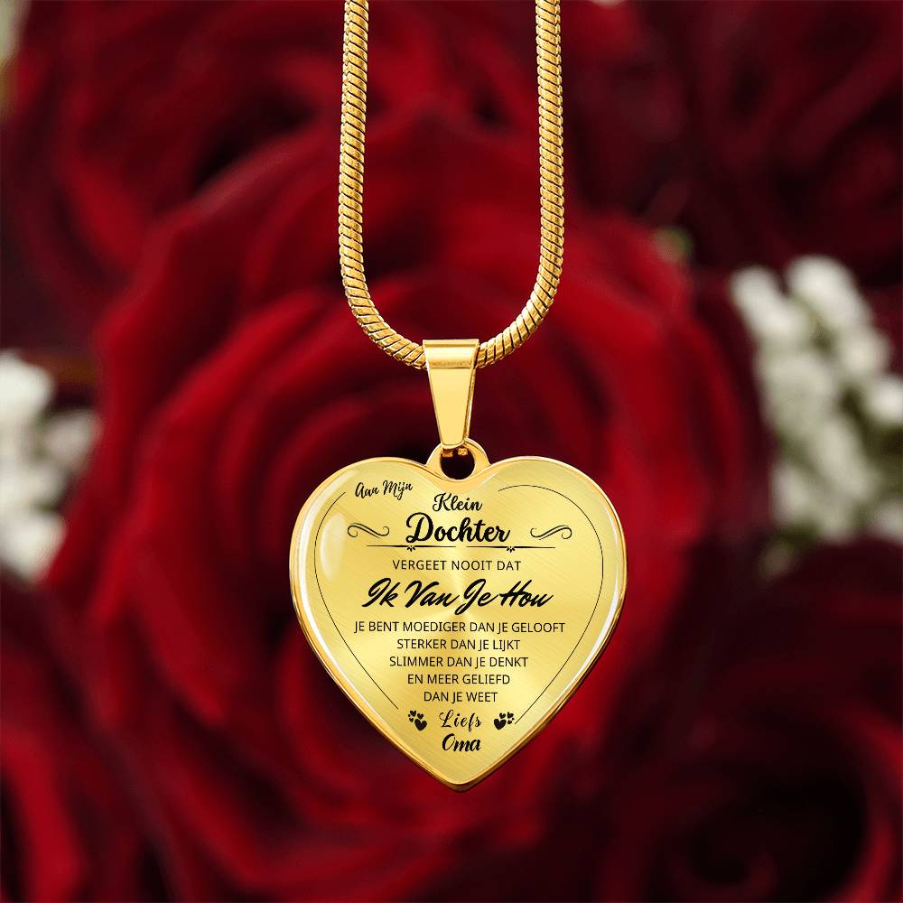 Heart Necklace - Always remember, I love you - To my granddaughter from grandma