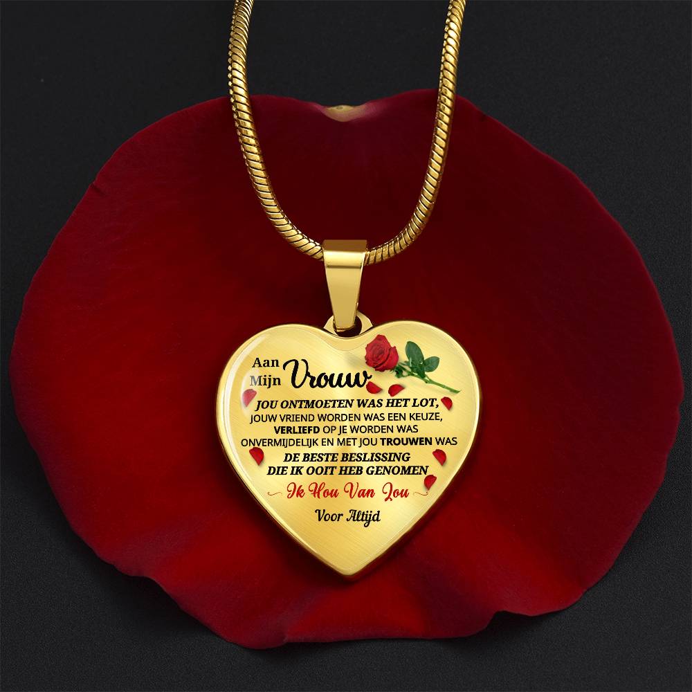 Heart Necklace - I Will Love You Forever and Always - To My Wife