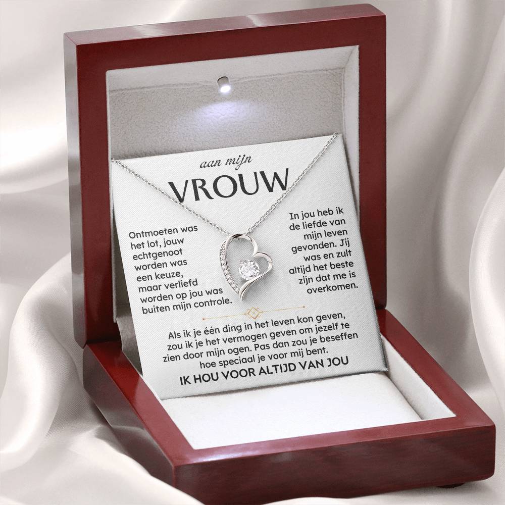 To My Wife - I will always and forever love you - Heart Necklace