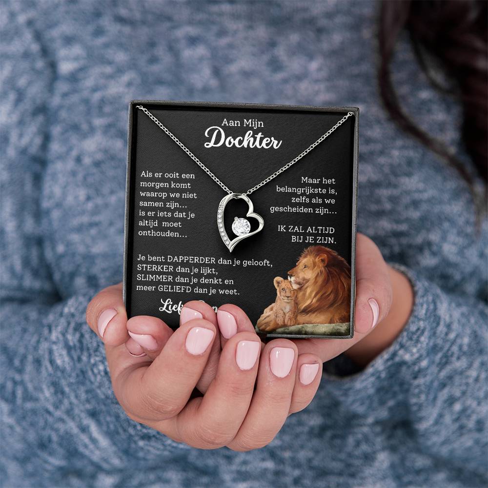 To My Daughter - I Will Always Be With You - Heart Necklace