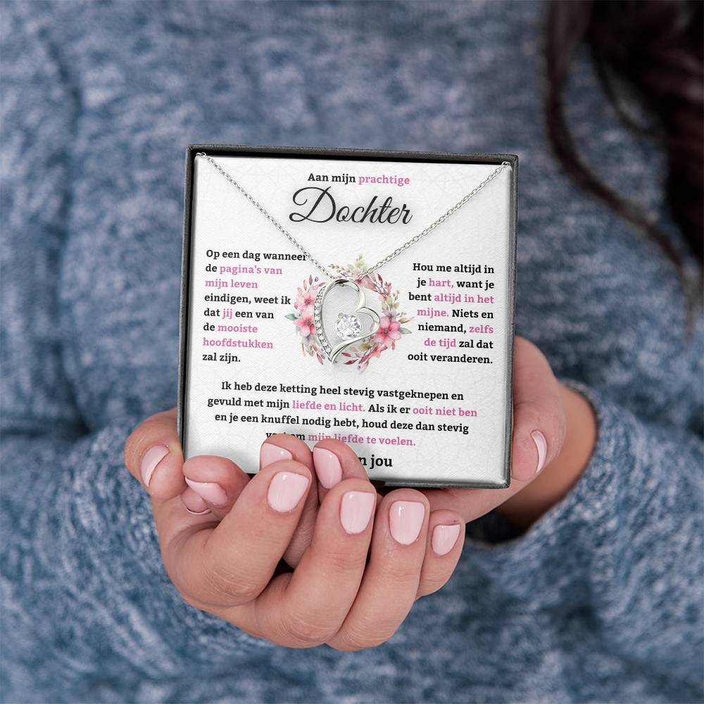 To My Daughter - I Love You - Heart Necklace