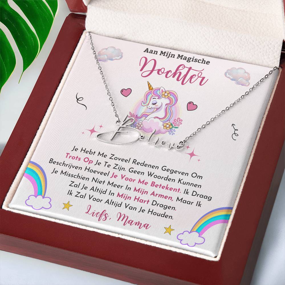 To My Daughter - I am Proud of You - Personalized Name Necklace