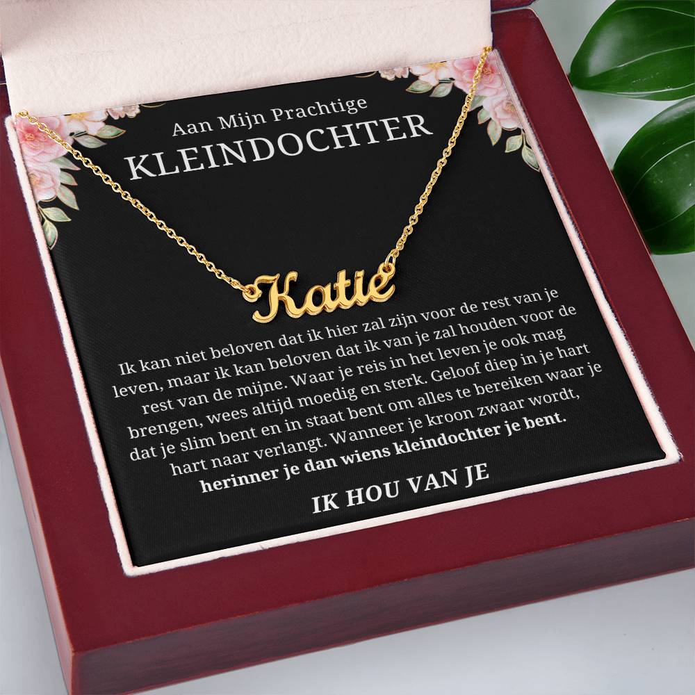 To My Granddaughter - Always Be Brave and Strong - Personalized Name Necklace