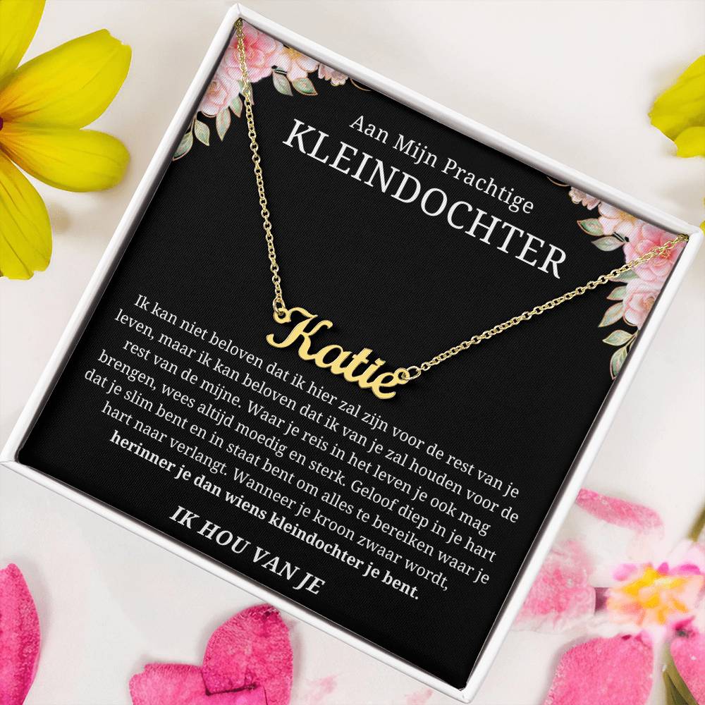 To My Granddaughter - Always Be Brave and Strong - Personalized Name Necklace