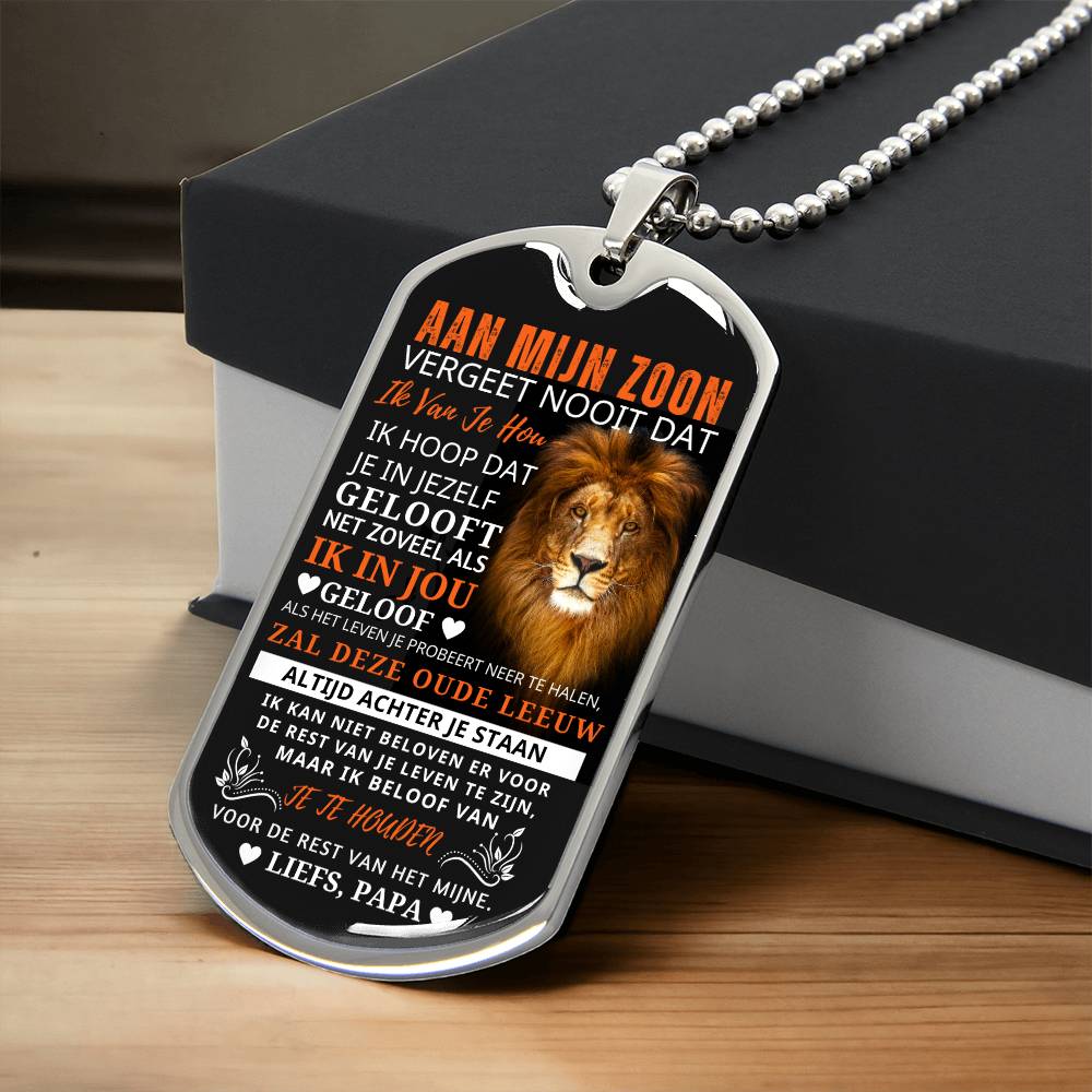 To My Son - I Am Always Behind You - Luxury Tag Necklace