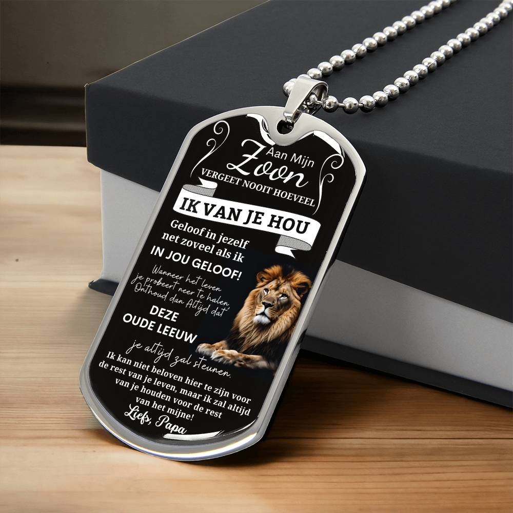 To My Son - Believe in Yourself - Luxury Dog Tag Necklace