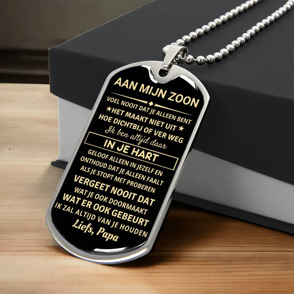 To My Son - I Will Always Love You - Luxury Dog Tag Necklace