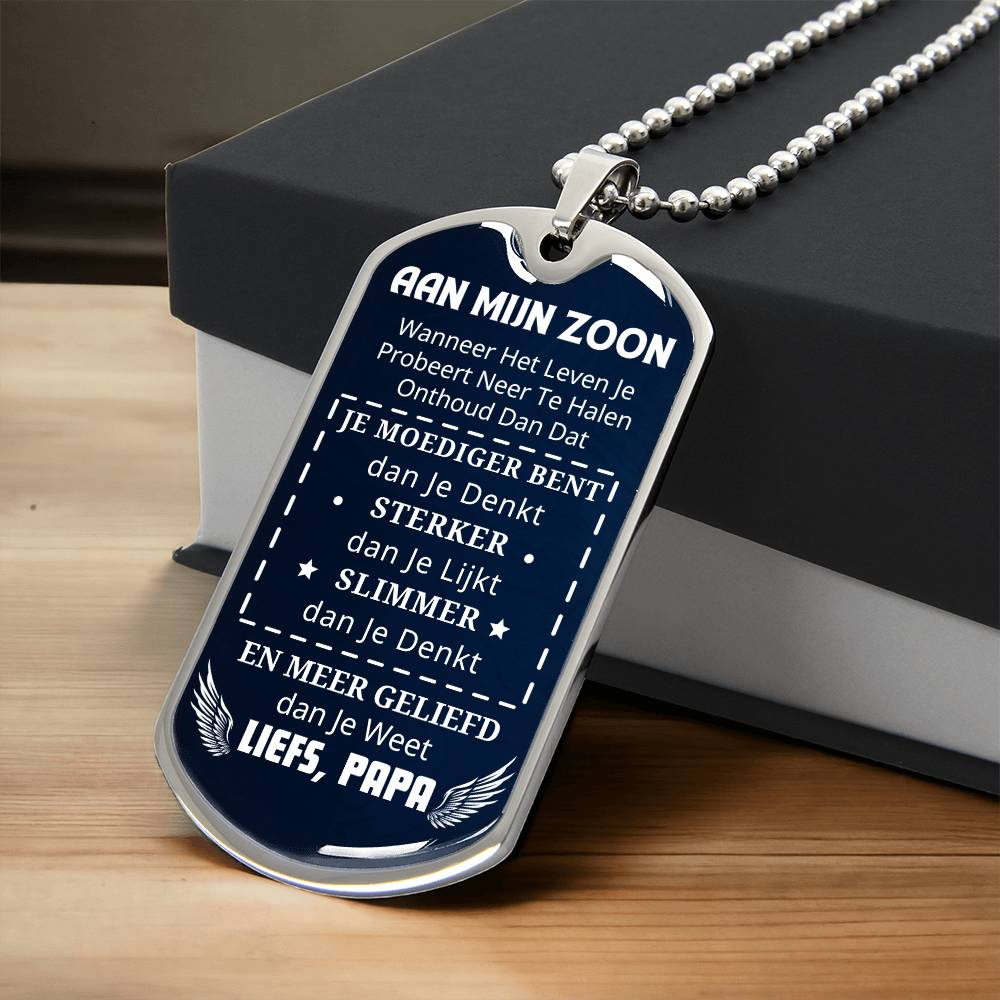 To My Son - You Are Loved More Than You Know - Luxury Tag Necklace