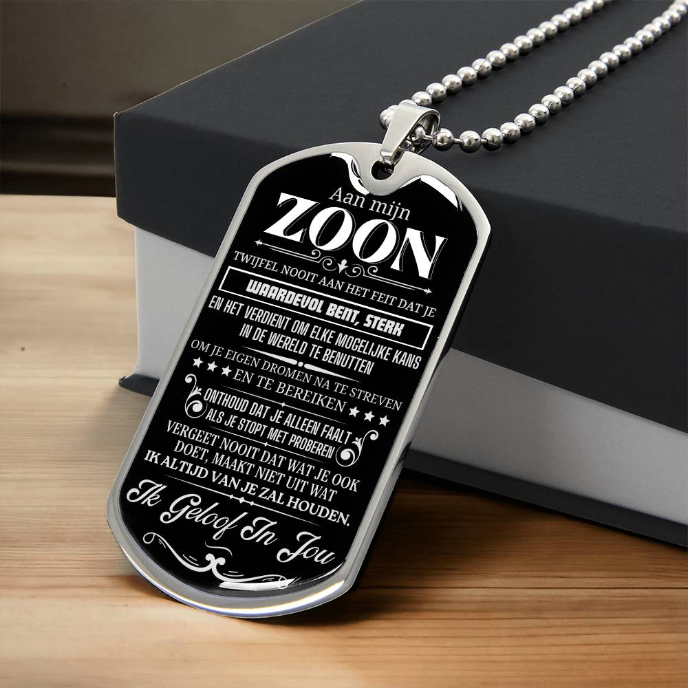 To My Son - You are Valuable and Powerful - Luxury Tag Necklace