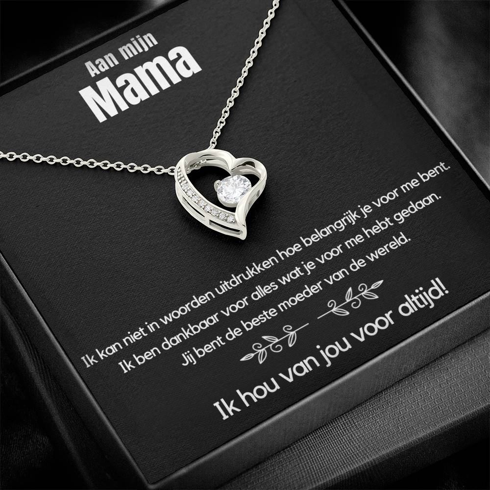 To My Mom - I Love You Forever - Heart Necklace