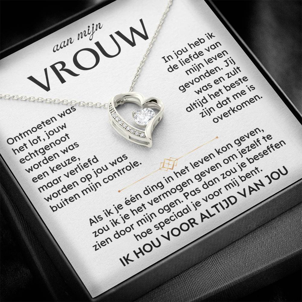 To My Wife - I Will Love You Forever - Heart Necklace