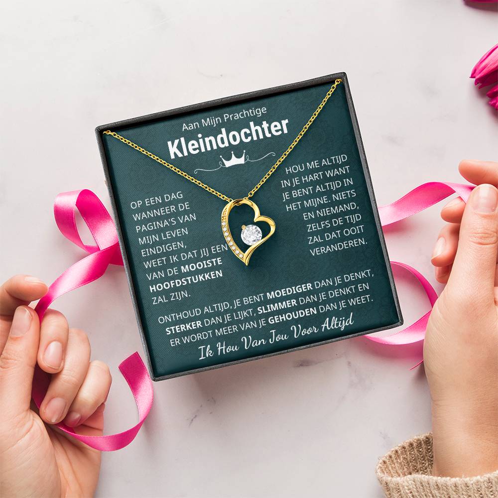 To My Granddaughter - I Love You Forever - Heart Necklace