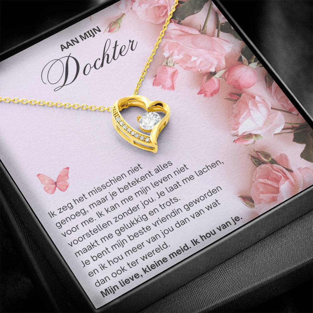 To My Daughter - Butterfly and Roses - Heart Necklace