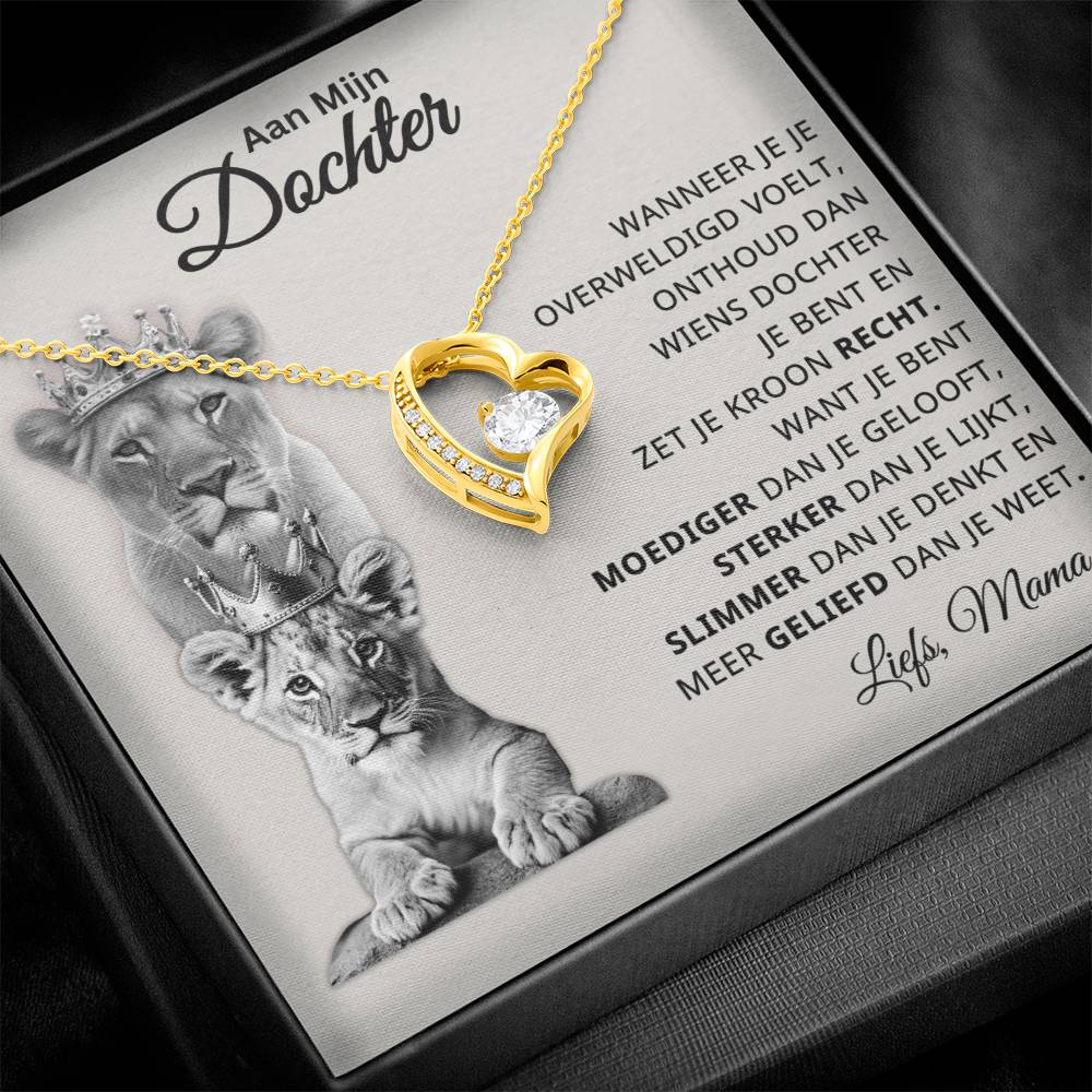 To My Daughter - You are braver, stronger, smarter, and loved - Heart Necklace