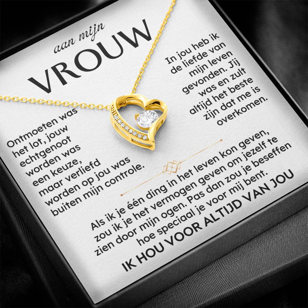 To My Wife - I will always and forever love you - Heart necklace