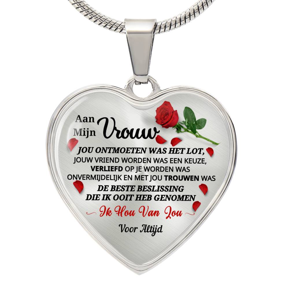 Heart Necklace - I Love You Forever and Always - For My Wife