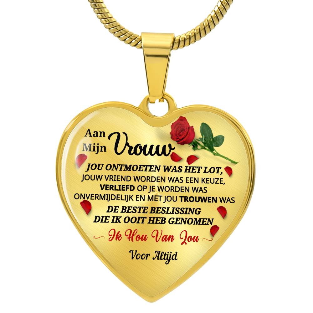 Heart Necklace - I Love You Forever and Always - For My Wife