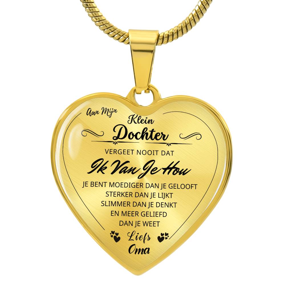 Heart Necklace - Always remember, I love you - To my granddaughter from grandma